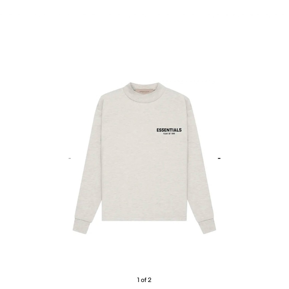 Fear of God Essentials Oversize  Light Gray Long Sleeve mock turtleneck Tee